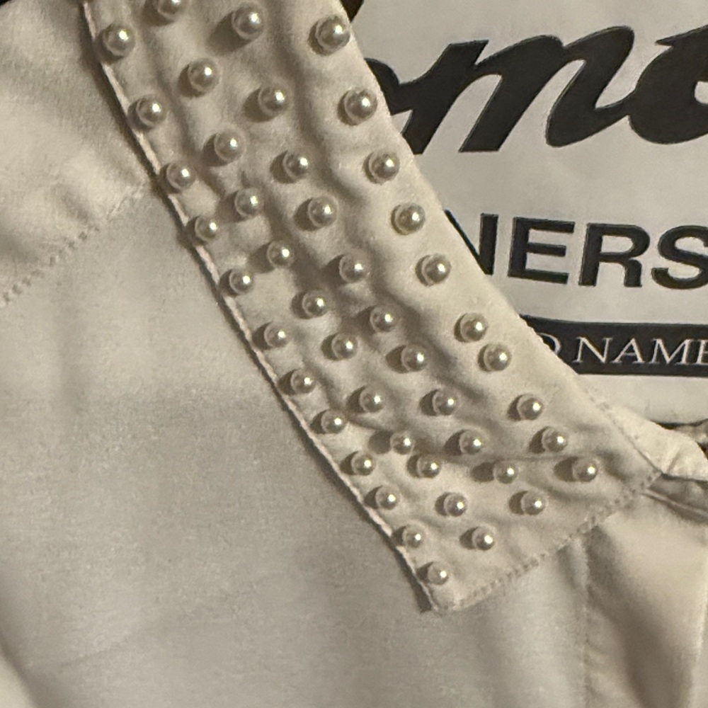 White Studded Collar Blouse